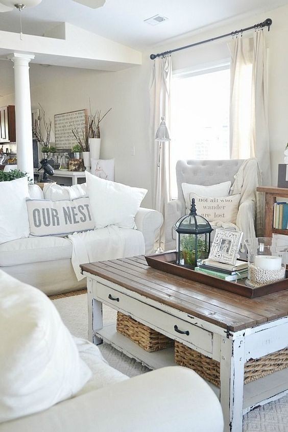 40 όμορφες Shabby Chic ιδέες διακόσμησης καθιστικού