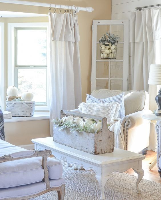 40 όμορφες Shabby Chic ιδέες διακόσμησης καθιστικού