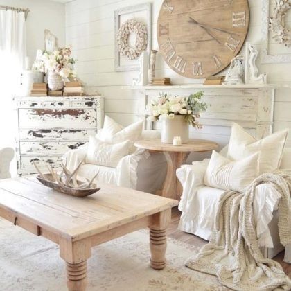 40 όμορφες Shabby Chic ιδέες διακόσμησης καθιστικού