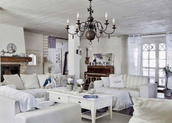 40 όμορφες Shabby Chic ιδέες διακόσμησης καθιστικού