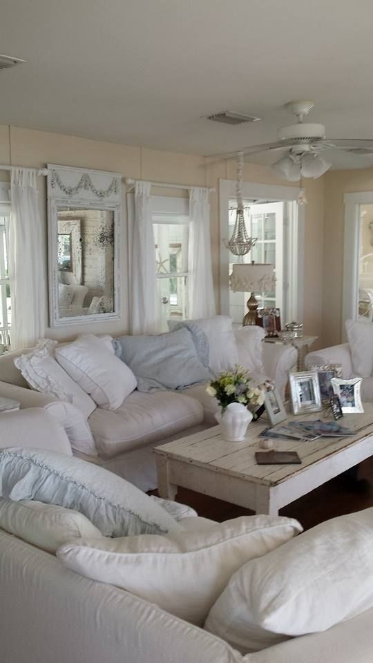 40 όμορφες Shabby Chic ιδέες διακόσμησης καθιστικού