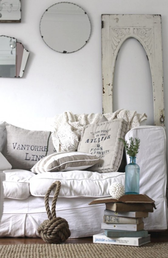 40 όμορφες Shabby Chic ιδέες διακόσμησης καθιστικού