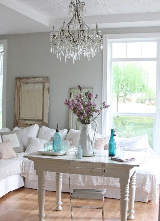 40 όμορφες Shabby Chic ιδέες διακόσμησης καθιστικού